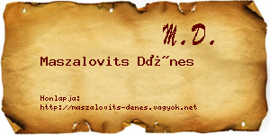 Maszalovits Dénes névjegykártya